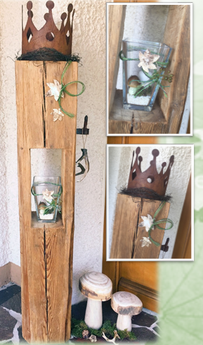 Gartendeko aus altem holz