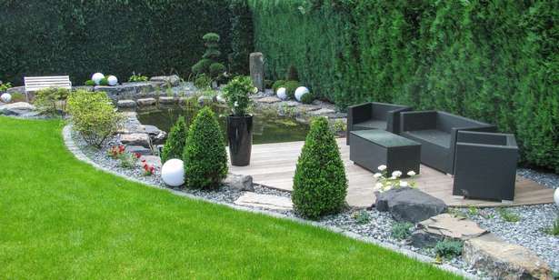 Gartengestaltung mit kies und holz