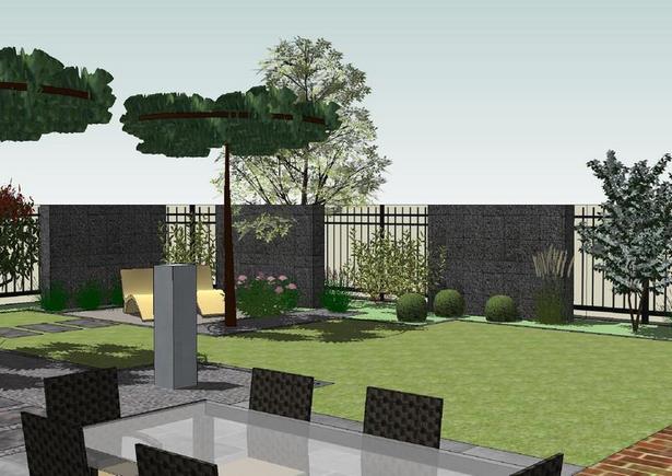 Moderne gärten mit gabionen
