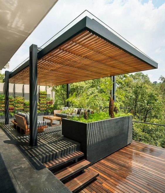 hinterhof-terrasse-dach-ideen-19_14 Backyard patio roof ideas
