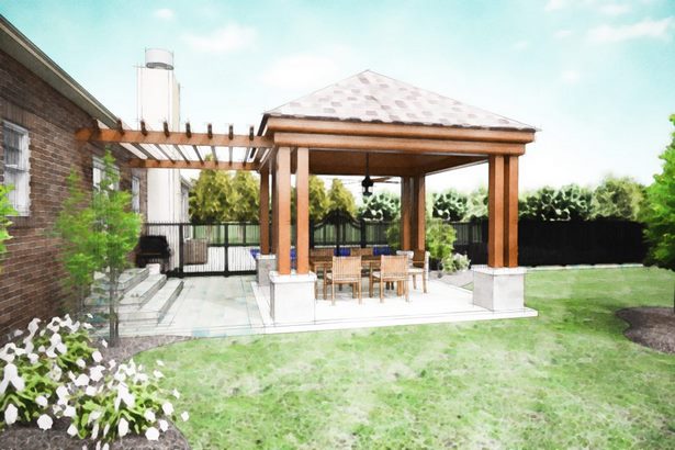 Hinterhof überdachte Terrasse Ideen